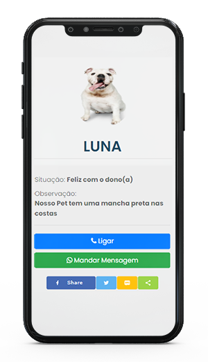 WPet versão mobile com Qr Code